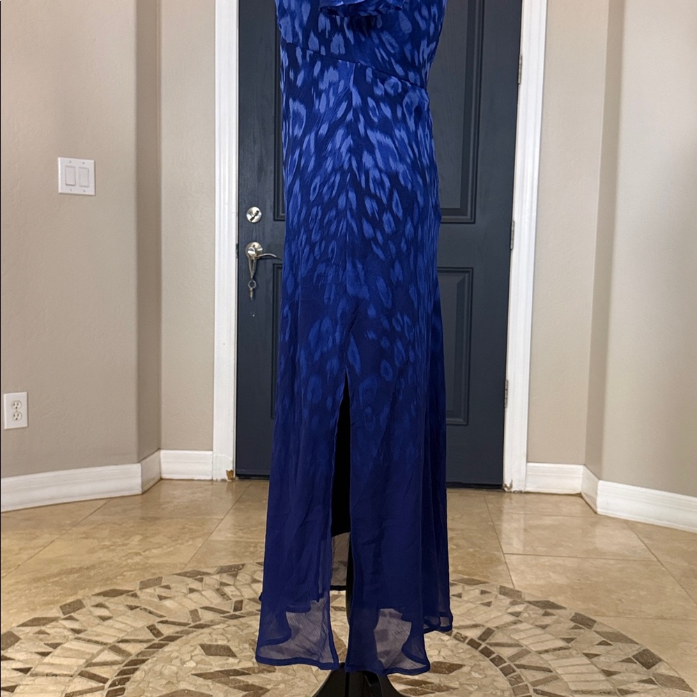 DKNY Elegant Blue Leopard Print Dress 2 - Picture 6 of 11